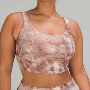 Lulu Align Metallic Blush A/B Cup Shine Bra Diamond Dye Misty Shell Reversible